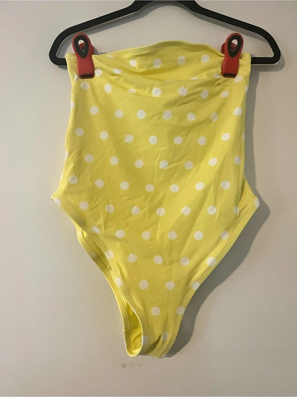 NWT PINK Victoria's Secret Yellow White Polka Dot One Piece Swimsuit XL